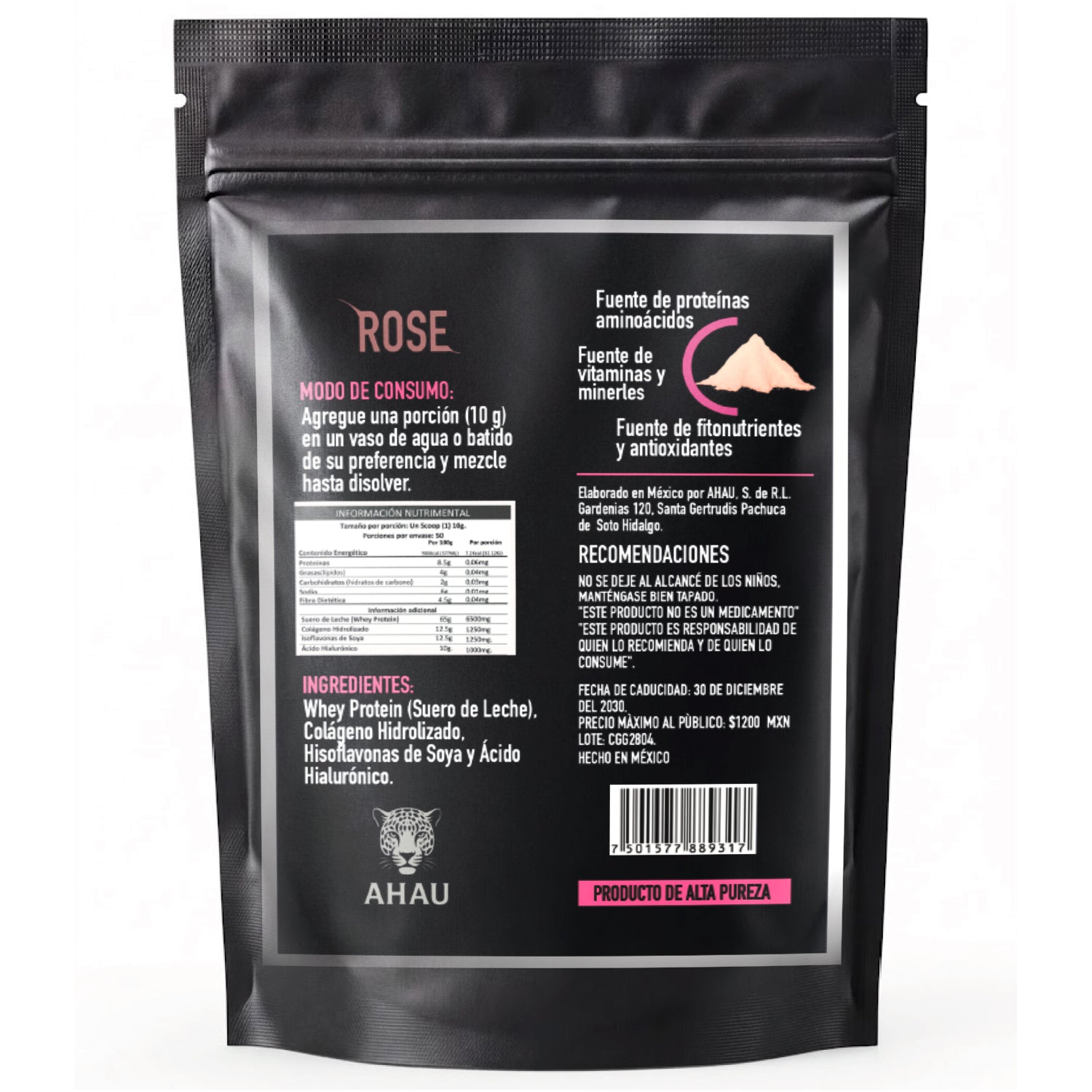 WHEY PROTEIN ROSE AHAU 500 gr.